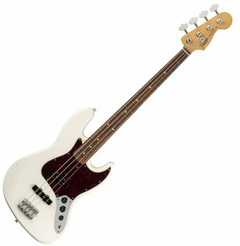 E-Bass Fender 60s Jazz Bass Pau Ferro Olympic White with Gigbag - 1
