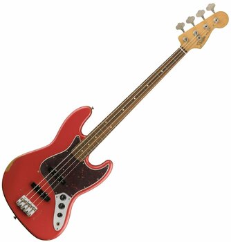 Basse électrique Fender Road Worn 60s J-Bass Pau Ferro Fiesta Red - 1