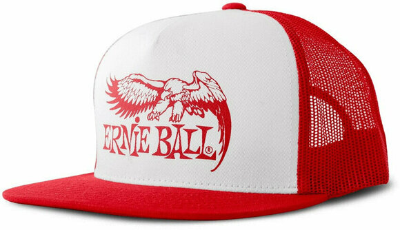 En mössa Ernie Ball 4160 Red with White Front and Red Eagle Logo Hat - 1
