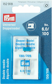 Needles for Sewing Machines PRYM 130/705 No. 6,0/100 Double Sewing Needle - 1