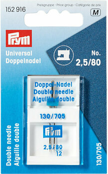 Needles for Sewing Machines PRYM 130/705 No. 2,5/80 Double Sewing Needle - 1