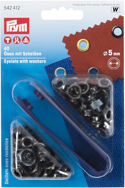 Oeillets PRYM 542412 Oeillets 5 mm Antique Steel