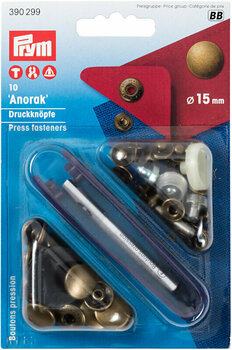 Fermetures à pression PRYM Anorak Fermetures à pression Antique Brass 15 mm - 1