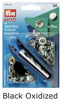 Rõhknööbid PRYM Non-Sew Fasteners Sport Mini Brass 13 mm Black Oxidized - 1