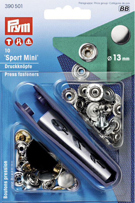 Druckknöpfe PRYM Sport Mini Druckknöpfe Silver 13 mm