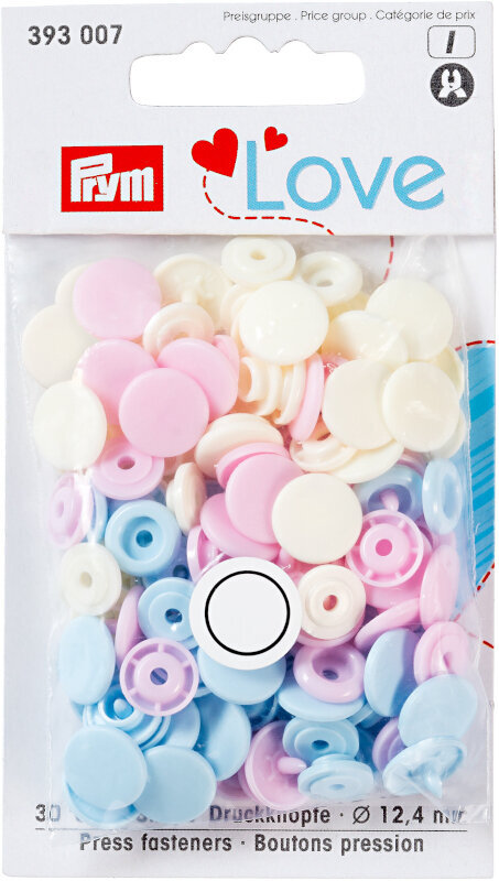 Zacvakávací knoflíky PRYM Color Snaps Zacvakávací knoflíky Rose/Light Blue/Pearl 12,4 mm