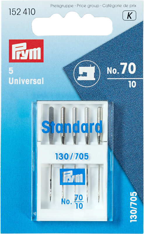 Needles for Sewing Machines PRYM 130/705 No. 70 Single Sewing Needle