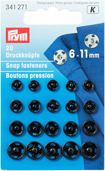 Snap Fasteners PRYM 341271 Snap Fasteners 11 mm-6 mm Black - 1
