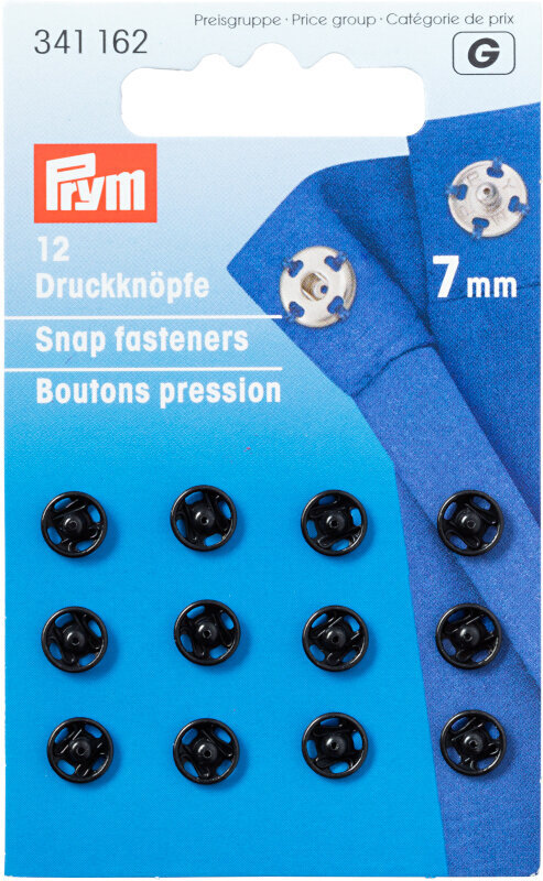Snap Fasteners PRYM 341162 Snap Fasteners 7 mm Black