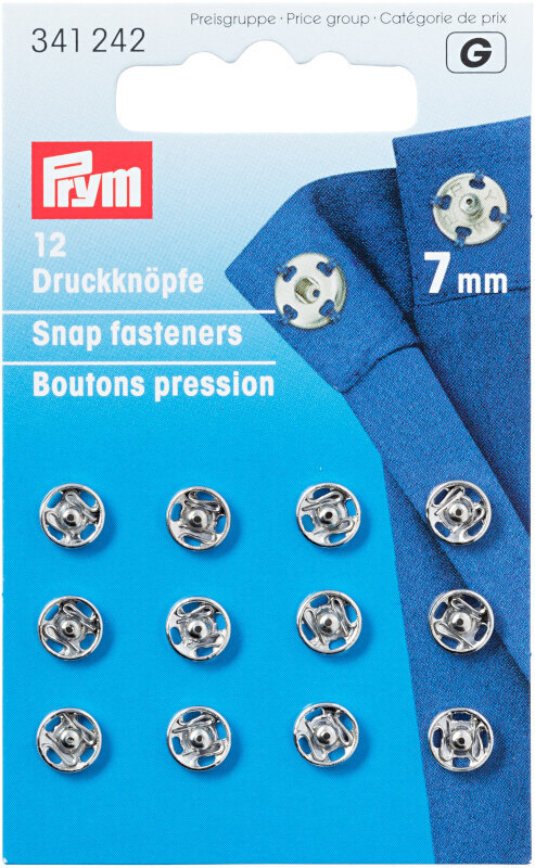 Snap Fasteners PRYM 341242 Snap Fasteners 7 mm Silver