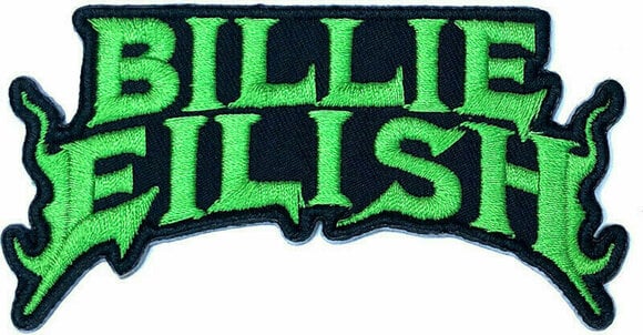 Patch, klistermærke, badge Billie Eilish Flame Sy-på patch Green - 1