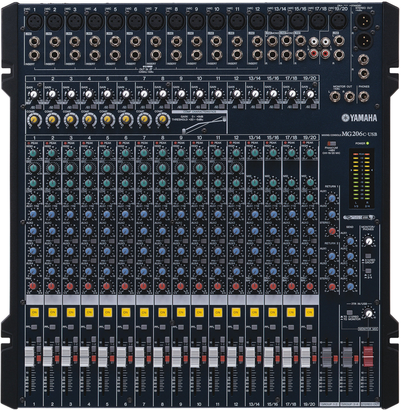 Table de mixage analogique Yamaha MG 206 C USB
