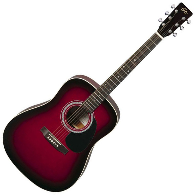 Guitarra dreadnought SX MD160 Red Sunburst
