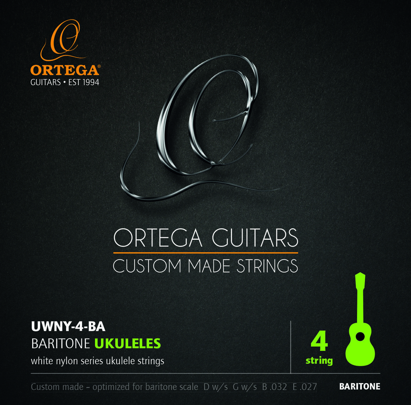 Struny pro barytnové ukulele Ortega Nylon Baritone