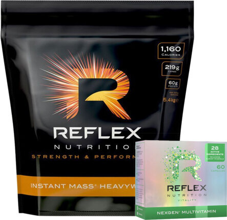 Sacharides et gagnants Reflex Nutrition Instant Mass Heavy Weight Crème 5400 g Sacharides et gagnants