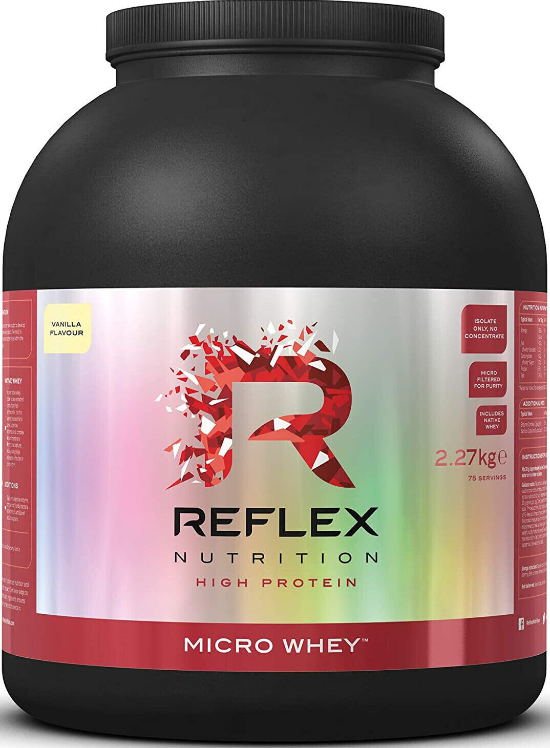 Απομονωμένη Πρωτεΐνη Ορού Γάλακτος Reflex Nutrition Micro Whey Βανίλια ( Γεύση ) 2270 g Απομονωμένη Πρωτεΐνη Ορού Γάλακτος