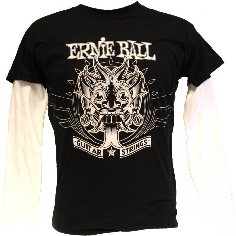 Paita Ernie Ball 4614 Demon T-Shirt with Long White Sleeves Black M