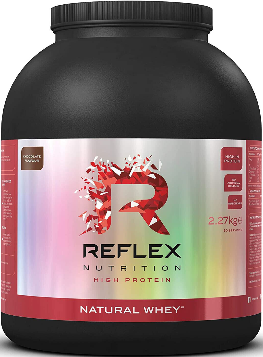 Tejsavó fehérje Reflex Nutrition Natural Whey Csokoládé 2270 g Tejsavó fehérje