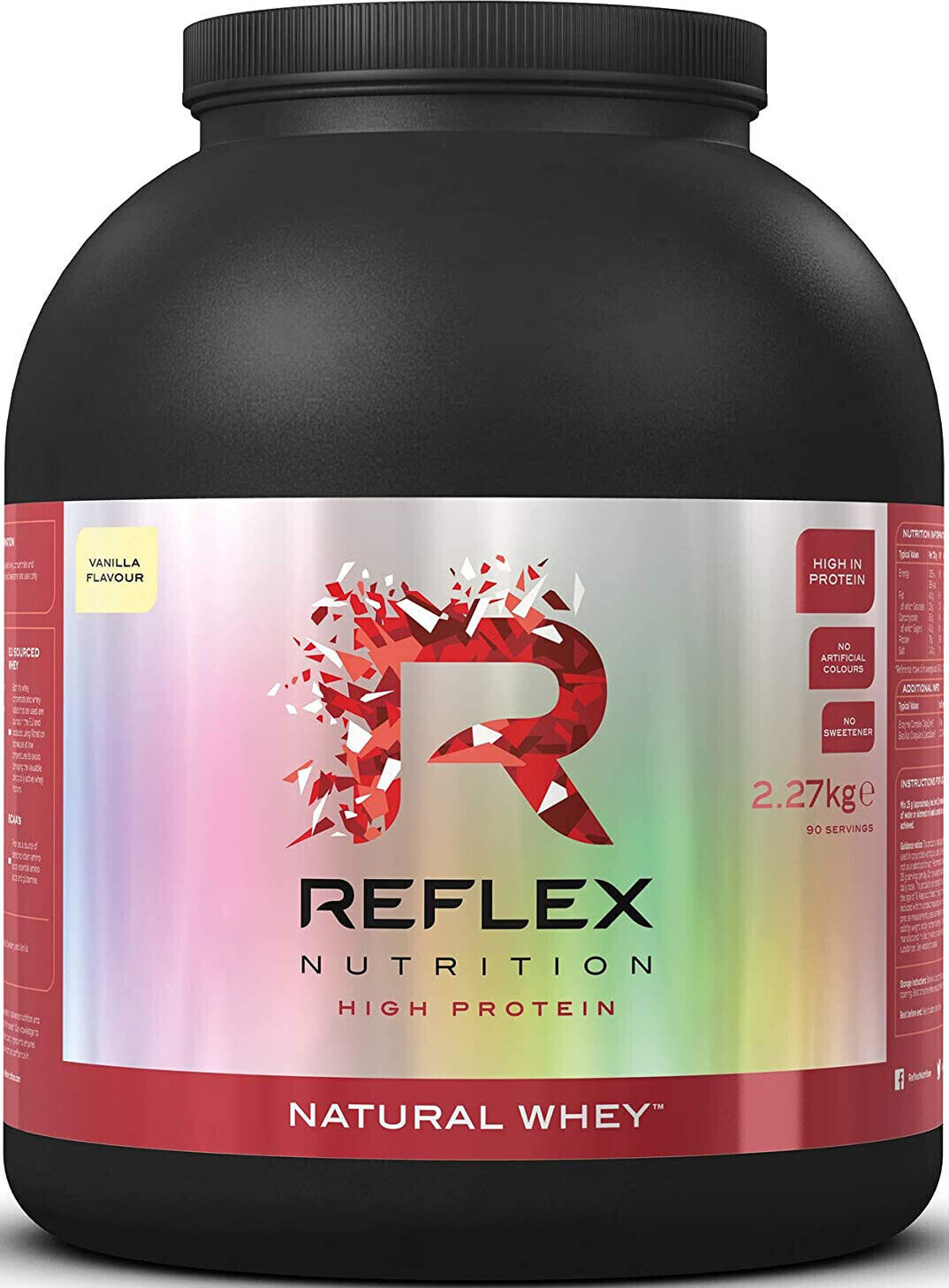 Beljakovine sirotke Reflex Nutrition Natural Whey Vanilija 2270 g Beljakovine sirotke
