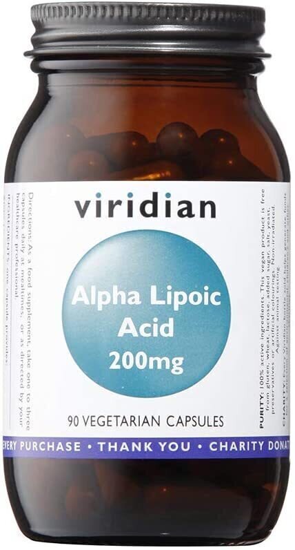 Antioksidanti in naravni izvlečki Viridian Alpha Lipoic Acid Kapsule Antioksidanti in naravni izvlečki