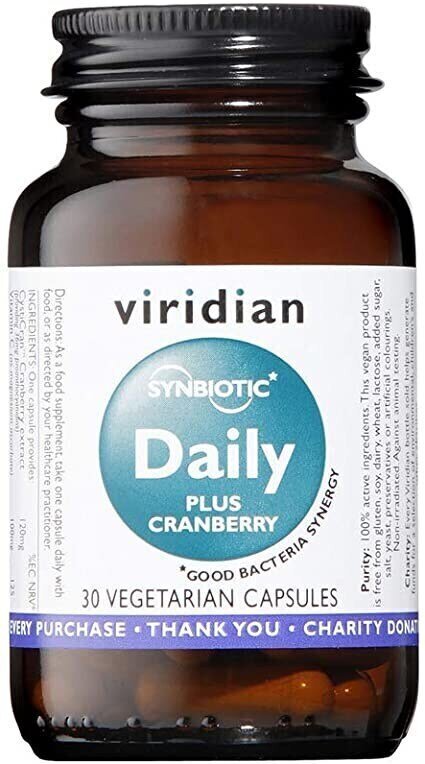 Egyéb étrend-kiegészítők Viridian Synerbio Daily+ Cranberry Daily+ Cranberry 30 Capsules Egyéb étrend-kiegészítők