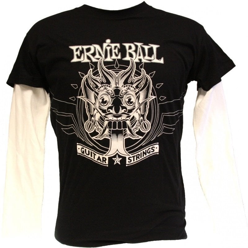 Skjorta Ernie Ball 4615 Demon T-Shirt with Long White Sleeves Black L