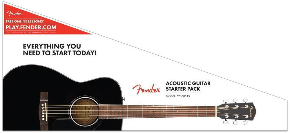 Strängar för akustisk gitarr Fender CC-60S Concert Pack Black