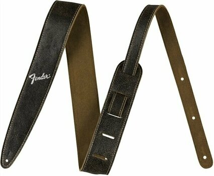 Tracolla Pelle Fender 2" Distressed Leather Strap Black - 1