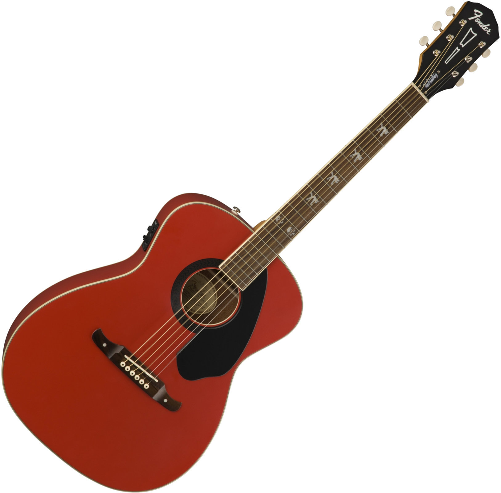 Dreadnought elektro-akoestische gitaar Fender Tim Armstrong Hellcat FSR Ruby Red