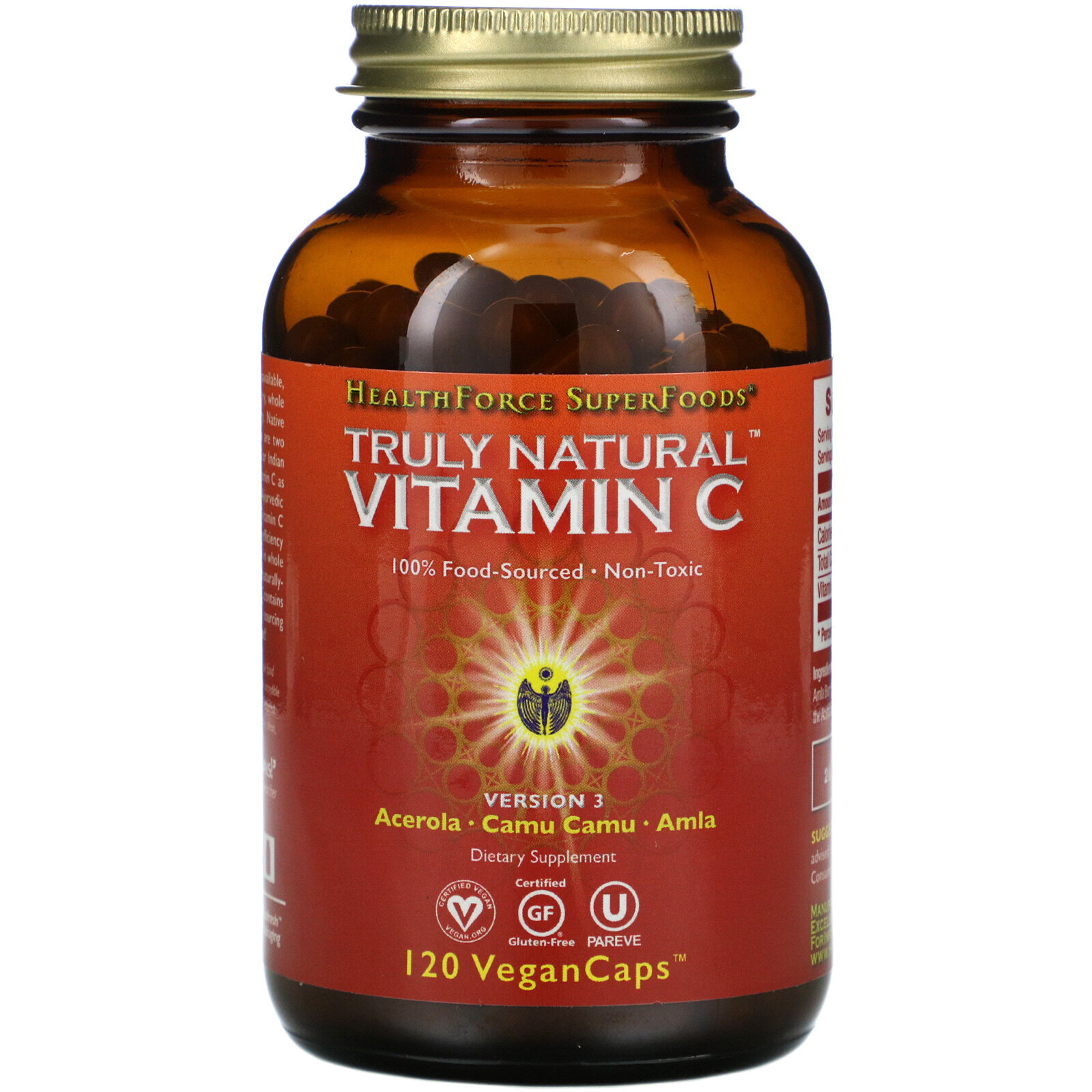 Vitamine C HealthForce Truly Natural Vitamin C Pas de saveur Gélules Vitamine C