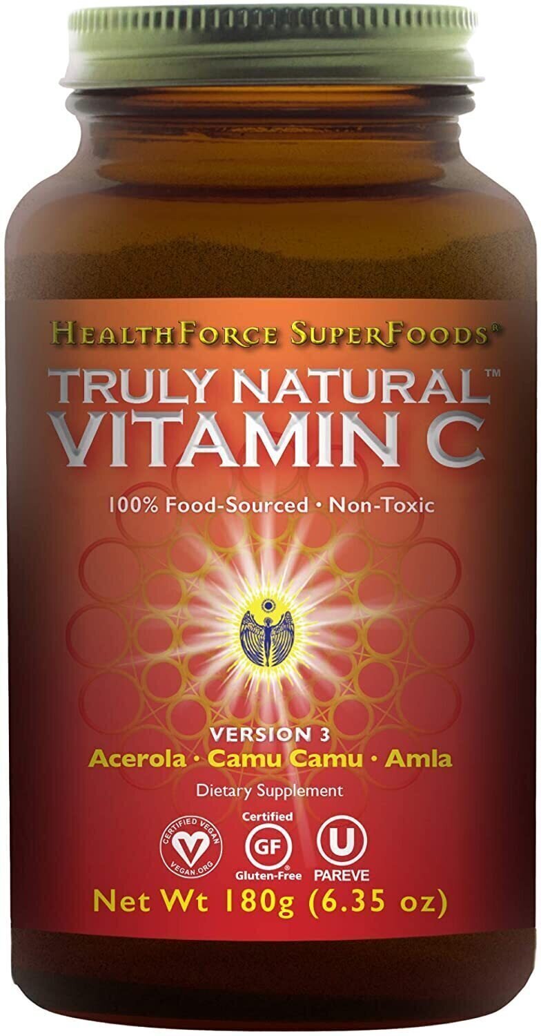 Vitamine C HealthForce Truly Natural Vitamin C Pas de saveur 180 g Vitamine C