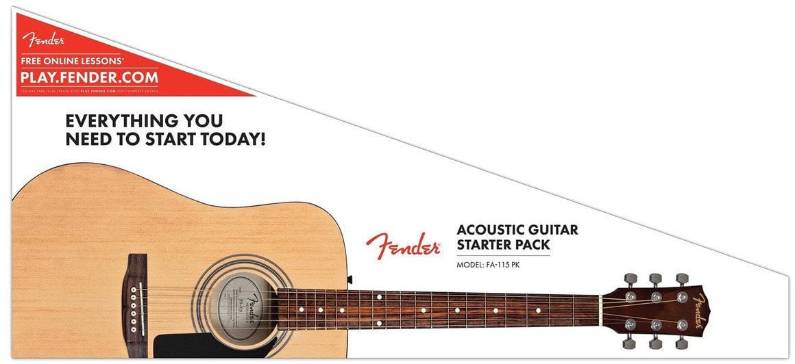 Kit guitare acoustique Fender FA-115 Dreadnought Pack Natural