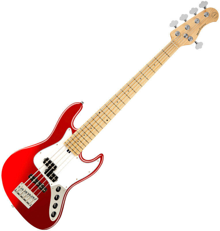 5-saitiger E-Bass, 5-Saiter E-Bass Sadowsky MetroExpress Hybrid P/J MN 5 Solid Candy Apple Red