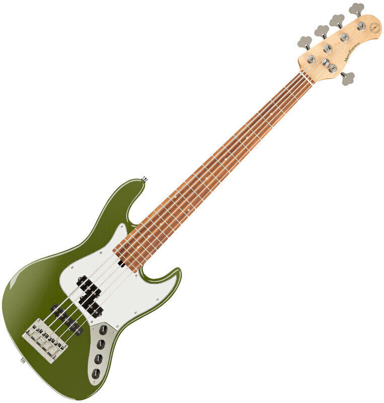 5-saitiger E-Bass, 5-Saiter E-Bass Sadowsky MetroExpress P/J MO 5 Solid Sage Green