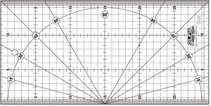 Liniaal Olfa Liniaal MQR-15X30-NON-SLIP 30 cm