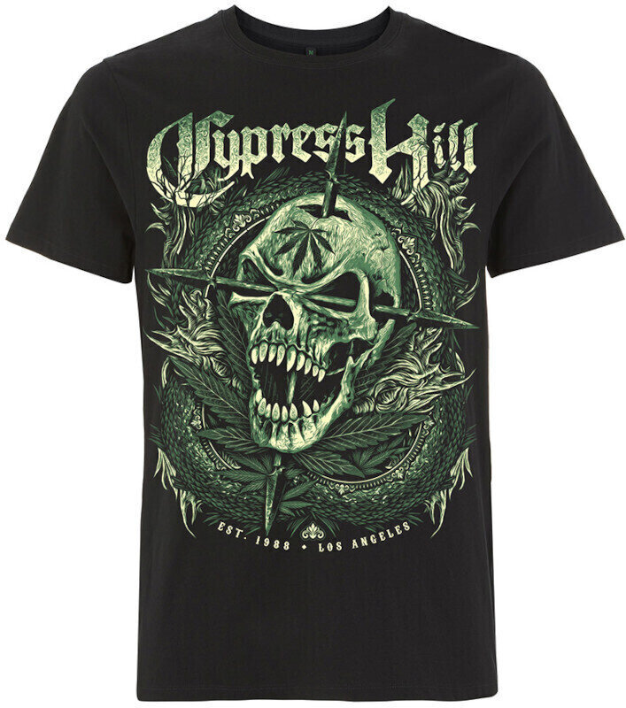 Maglietta Cypress Hill Maglietta Fangs Skull Maschile Black M