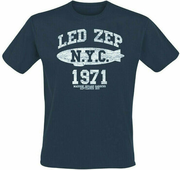 Skjorta Led Zeppelin Skjorta NYC 1971 Unisex Navy S - 1