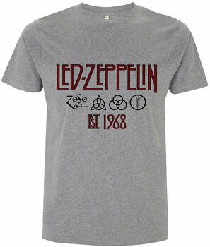 T-Shirt Led Zeppelin T-Shirt Symbols Est 68 Sports Unisex Grey S - 1