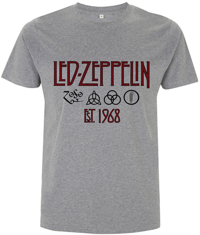 T-shirt Led Zeppelin Symbols Est 68 Sports Grey M T-shirt
