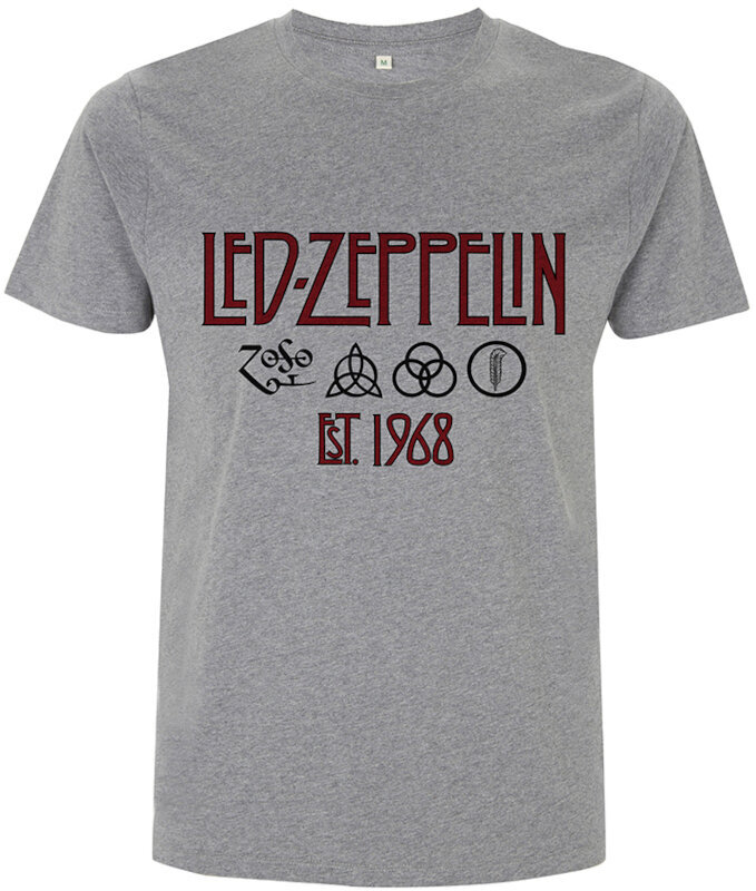Skjorte Led Zeppelin Skjorte Symbols Est 68 Sports Unisex Grey XL
