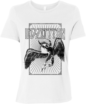 Skjorte Led Zeppelin Skjorte Icarus Burst Hunkøn White L - 1