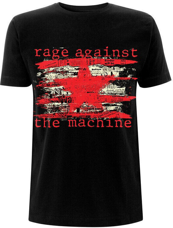 Camiseta de manga corta Rage Against The Machine Camiseta de manga corta Newspaper Star Negro M