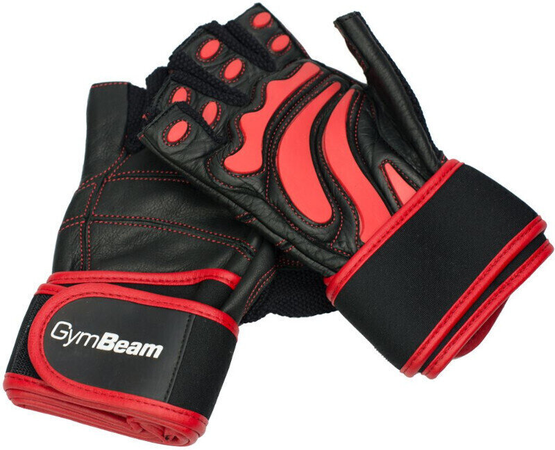 Fitness rukavice GymBeam Arnold Černá-Červená XL Fitness rukavice