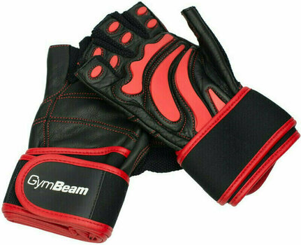 Fitness rukavice GymBeam Arnold Černá-Červená XL Fitness rukavice - 1