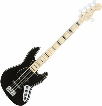 Fender American Elite Jazz Bass V Maple Fingerboard Black - Muziker