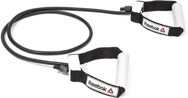 Bandă de rezistență Reebok Adjustable Resistance Tube Ușoară Negru-Alb Bandă de rezistență