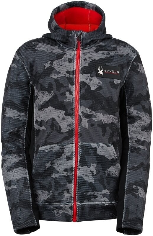 Camiseta de esquí / Sudadera con capucha Spyder Slalom Black Camo M Sudadera
