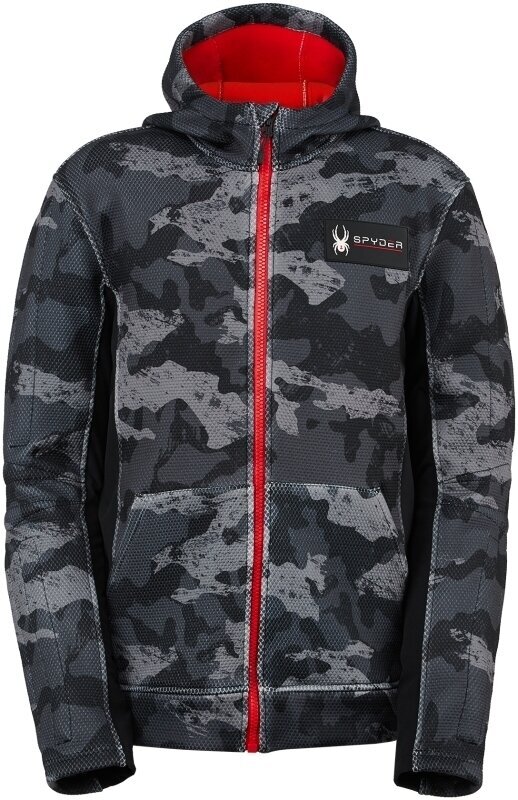 Camiseta de esquí / Sudadera con capucha Spyder Slalom Black Camo L Sudadera