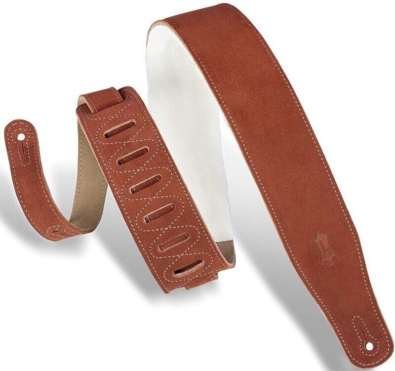 Leather guitar strap Levys Sheepskin Padding MS26SS Leather guitar strap Rust