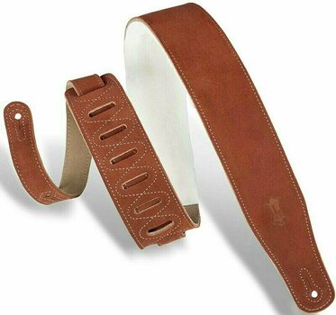 Leather guitar strap Levys Sheepskin Padding MS26SS Leather guitar strap Rust - 1